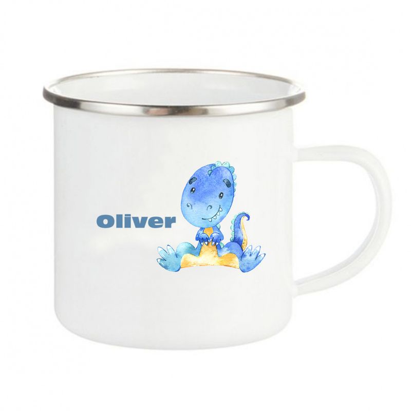 Emaljekopp Dino Blå