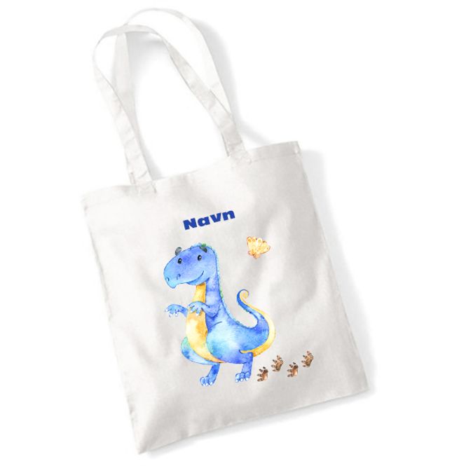 Hovedbilde Totebag Dino T-Rex blå