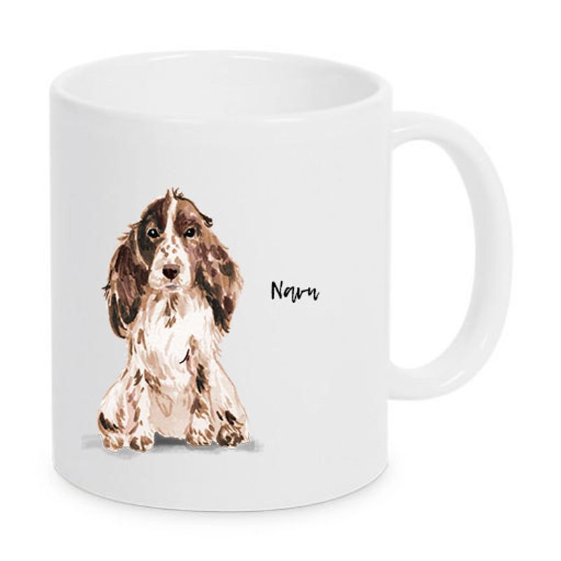 kopp Cocker Spaniel brun hvit